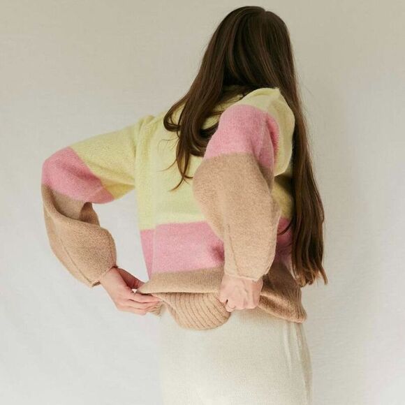 Rodebjer Francisca Sweater Size XS Alpaca Wool Blend Neapolitan Triple Color - Picture 2 of 7